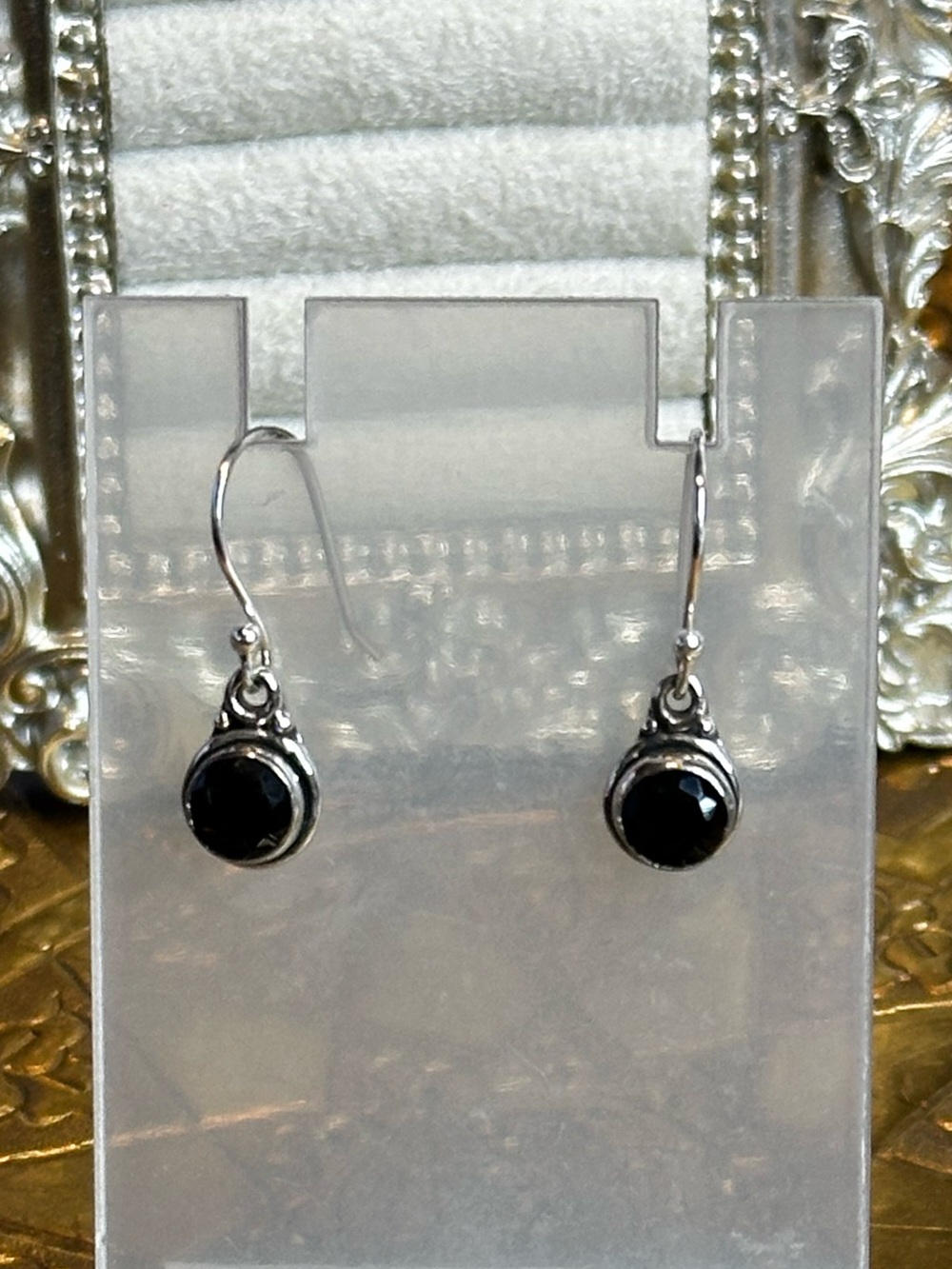 Black Onyx Sterling Silver S925 Dangle Earrings